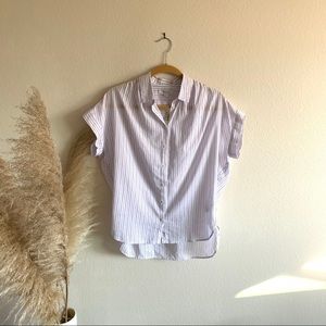 Madewell NWT Lavender Striped Central Blouse